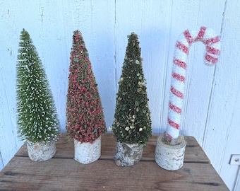Inserciones de árbol de invierno y bastones de caramelo