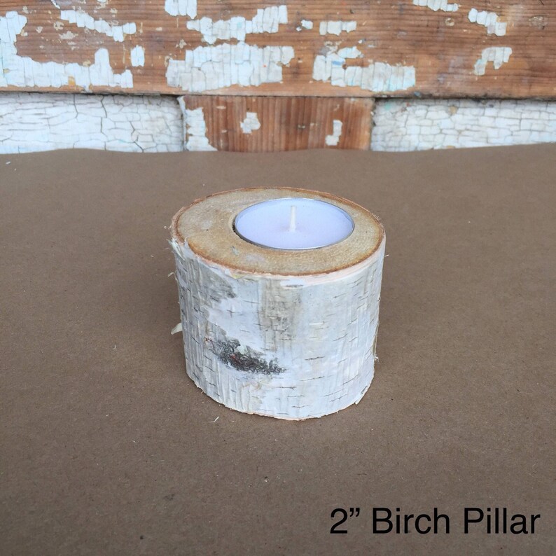 Birch Pillar Candle Individual Pillars Rustic Decor Rustic Etsy