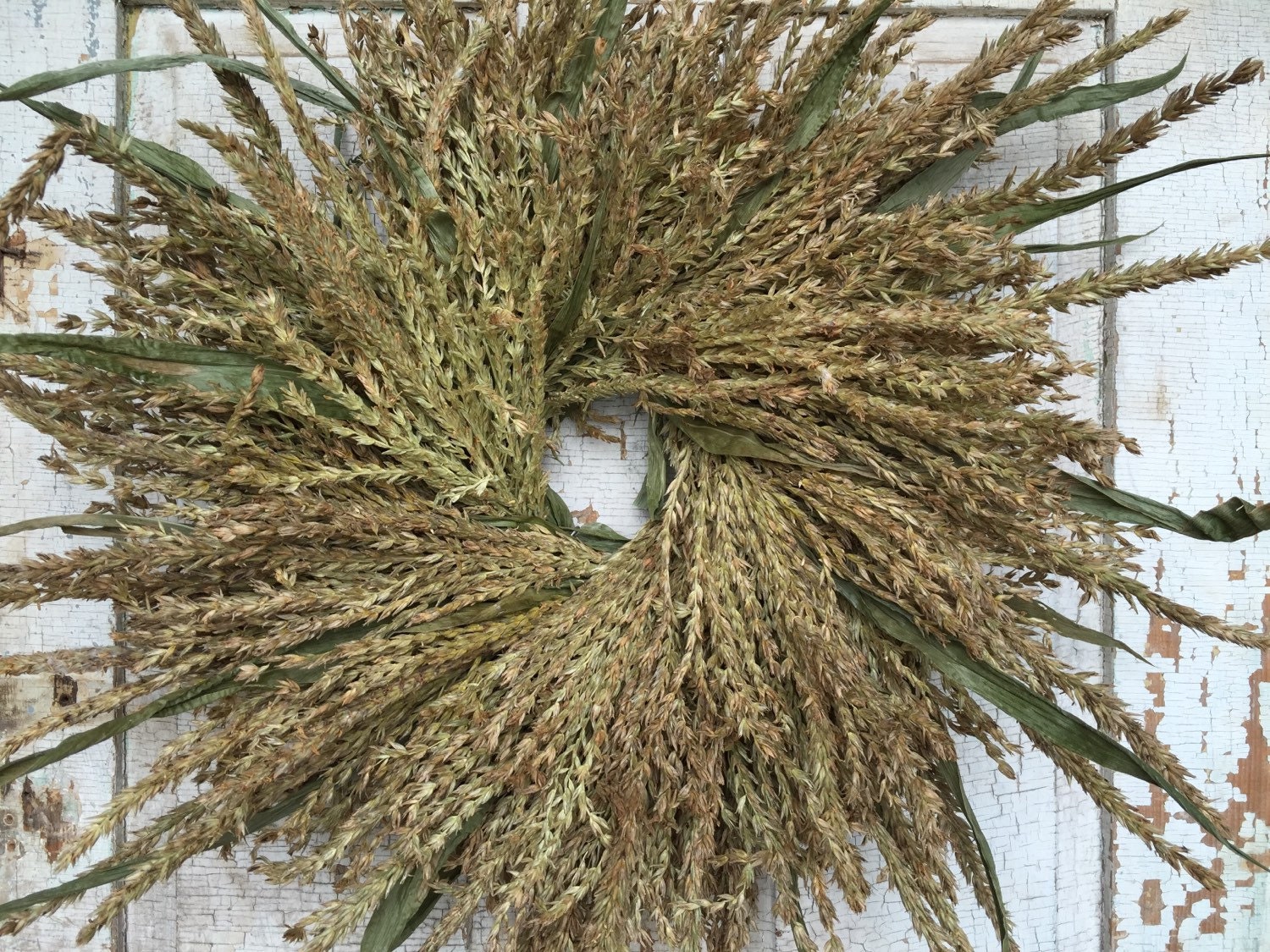 Natural Dried Corn Tassel Wreath 24 Etsy