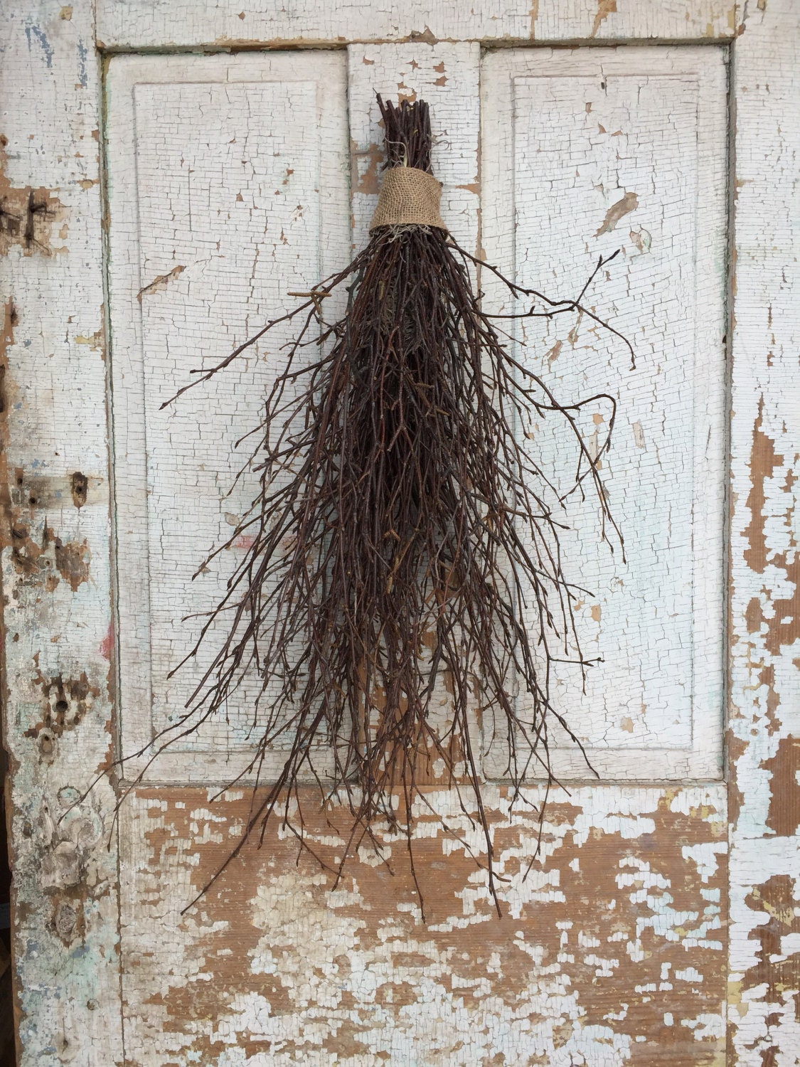 Natural Birch Vertical Twig Swag Etsy
