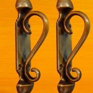 4.56" Lot 2 pcs Vintage BIG KNOB VICTORIAN Solid Brass Antique Door Handle Pulls A124