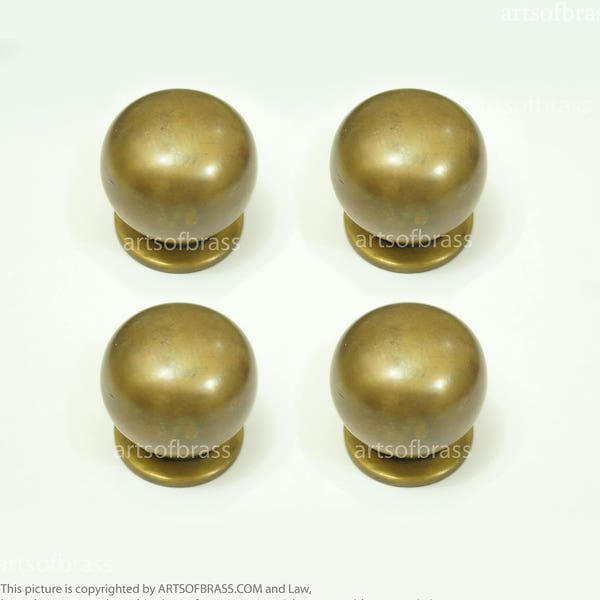 1.37" Diameter Big Vintage Retro Brass Round Cabinet Drawer Handle Knob Pulls N144B