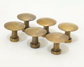 1.18 quot inches Lot of 6 pcs Vintage thumbtack tacks Round Knobs Handle Solid Brass Cabinet Knob Pull Handle N030