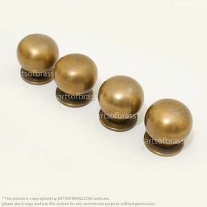 1,18" diameter i tum 4 st stora vintage retro runda skåphandtag i massiv mässing för lådor i massiv mässing N144