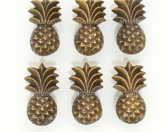 1.88" inches Vintage PINEAPPLE Fruits Cabinet Solid Brass Drawer Handle Knob Pulls