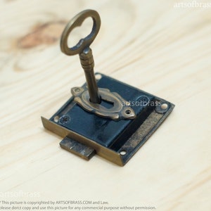 Set Vintage Classic Retro Victorian KEY HOLE Plate with Working Antique Skeleton Key & Lock R131