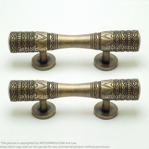 7.87" inches Pair Vintage Solid Brass Classic Victorian Door Handle Pull Cabinet Drawer Dresser Handle Pulls