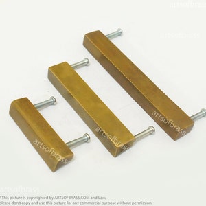 Variant size Vintage Retro Bar Knobs Pull Handle Solid Brass Cabinet Drawer Dresser Knob Pulls K018