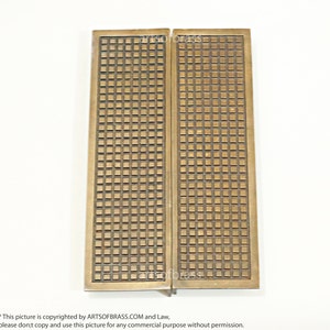 11.18&quot; inches Set Vintage Big Retro Square Blocks Solid Brass Entry Door Handle AC058