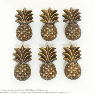 1.88" inches Vintage PINEAPPLE Fruits Cabinet Solid Brass Drawer Handle Knob Pulls