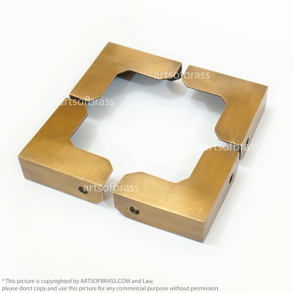 2.36" inches Lot of 4 pcs Vintage Retro Table Cabinet Trunk Corner Protector Solid Brass Corner Protector JBG125