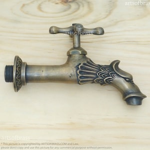 6.02" inches Vintage Antique Brass Bathroom Sink faucets Bathtub faucets Kitchen faucets Garden Outdoor faucets AE113