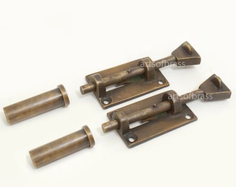 Vintage Traditional Drawer Door Latch Lock / Windows Latch Lock Solid Brass Closet Cabinet Antique Door Lock