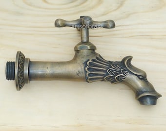 6,02 &quot;Zoll Vintage Antique Messing Waschbecken Wasserhähne Badewannenarmaturen Küchenarmaturen Garten Wasserhähne im Freien AE113