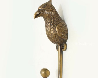 6.50" inches Vintage Eagle, Falcon Bird Animal hook Antique Solid Brass Strong Wall Coat Hat Hook U1016