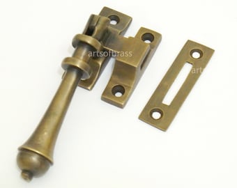 4,40 "Zoll 1 Satz Vintage Retro Messing Riegel TEAR DROP Knüppel Swing Lock antikes SOLID Messing Türriegelschloss