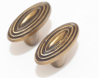 Retro Oval Solid Brass Pull – Cabinet, Dresser, Drawer Knob Handle
