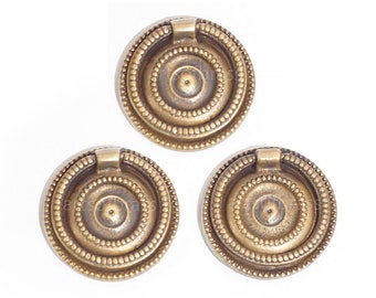 2.12 in Diameter Brass Classic Round Ring Pull Cabinet Drawer Dresser Handle round Knob Pulls