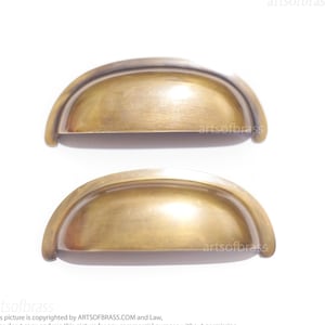 Lot of 2 3.93&quot; inches Vintage Brass Retro Shell Pulls, Drawer handles, Kitchen Pulls handles, Door knobs, Desk Drawer Pulls handle