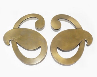 7.67" in Pair set Solid Brass Big Treble Clef Music Tone Drawer Pulls Handle, Cabinet Pull Handles, Dresser Knobs