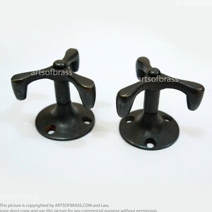 1.49" Inches 2 pcs Vintage Retro swivel Pivot Black Doff re-finishing handle Knob Solid Brass Cabinet Drawer Door KNOB Pulls K045