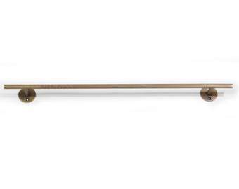 Solid Brass 20" Wall Towel Rack – Long Retro Industrial Bathroom Bar