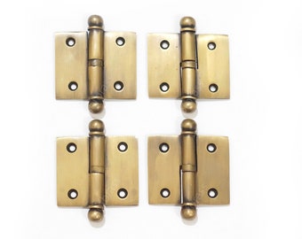 1.57" Inches Vintage Door Hinge with Ball Finials Hinge / Hinges Cabinet Door Solid Brass