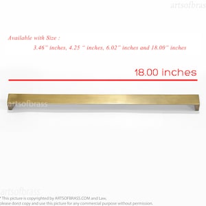 May include: A gold metal bar handle available in four sizes: 3.46 inches, 4.25 inches, 6.02 inches, and 18 inches. The handle is shown in the 18-inch size.