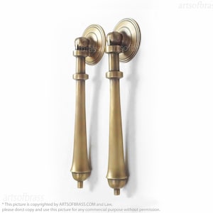 Tirador grande en forma de lágrima de latón macizo de 10" para cajón de muebles y gabinetes