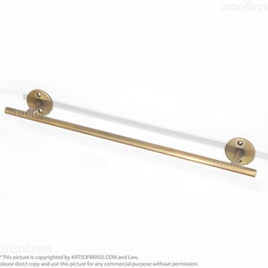 13.77" inches Solid Brass VINTAGE Retro Towel Rack Hanger Retro Industrial Wall Bathroom Towel Hanger / Bath Towel Hanger