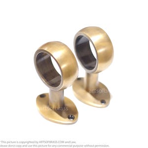 1.50&quot; in Diameter Finial Hole Pair Solid Brass Retro Western Curtain Rods Holder / Antique Finials Curtain Bracket Holder