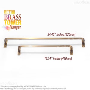 Solid Brass VINTAGE Retro Towel Holder Wall Bathroom Towel Hanger / Bath Towel Hanger