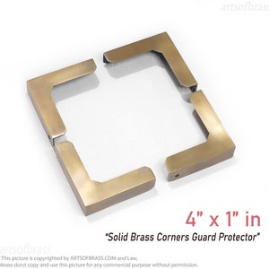 Solid Brass Retro Table Cabinet Trunk Corner Protector Guard - 4&quot; x 1&quot;