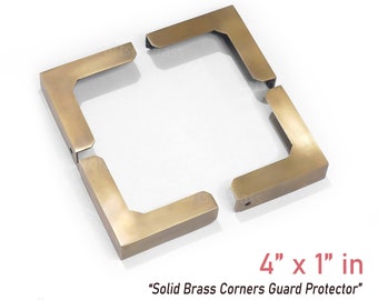 Massief messing retro tafelkast kofferbak hoekbeschermer - 4" x 1"