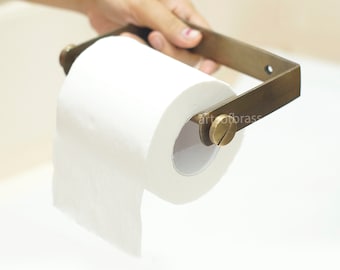 Vintage Retro Western Brass Toilet Tissue Paper / Hand Towel Holder Towel Hanger Solid Brass Bathroom Towel Hook Handle