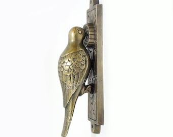 Vintage Solid Brass Detailed Woodpecker Door Knocker Bird Door Wreaths & Door Hangers Decor AB