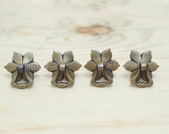 Lot of 4 pcs VINTAGE FLOWERS Classic Antique Handle Cabinet Drawer PULL