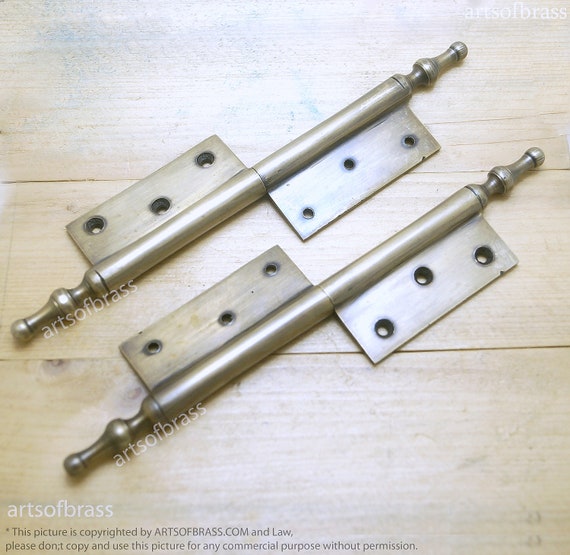8.26" inches set of 2 pcs Vintage Lift Off Minaret Tips Watson Hinge Solid Brass