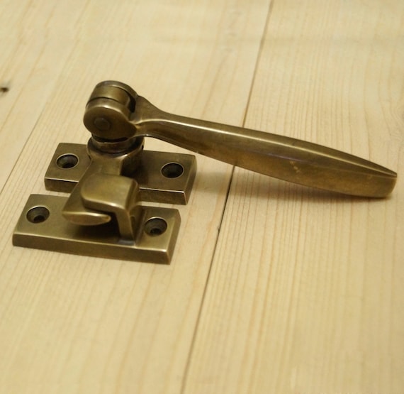Antique Vintage Solid Brass LATCH CATCH LOCK Handle Safe Gate Door