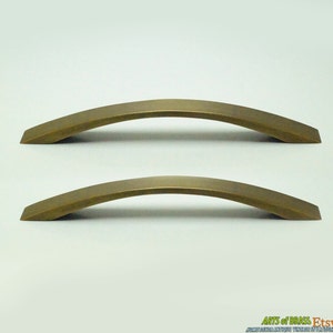 9.25&quot; inches of 2 pcs Vintage Retro Western Straight Line Plain Pull Knobs Solid Brass Antique Cabinet Drawer Handle Pulls C103