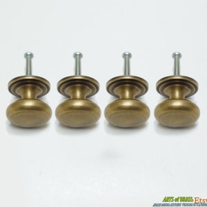 1.10" inches Diameter Lot of 4 pcs Vintage Western Retro Round Knobs Handle Solid Brass Cabinet Knob Pull Handle N014