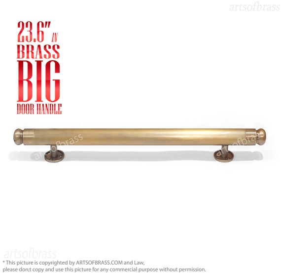 23.62" inches Vintage Big western Retro Door Handle Hardware Solid Brass Front Door Door Handle