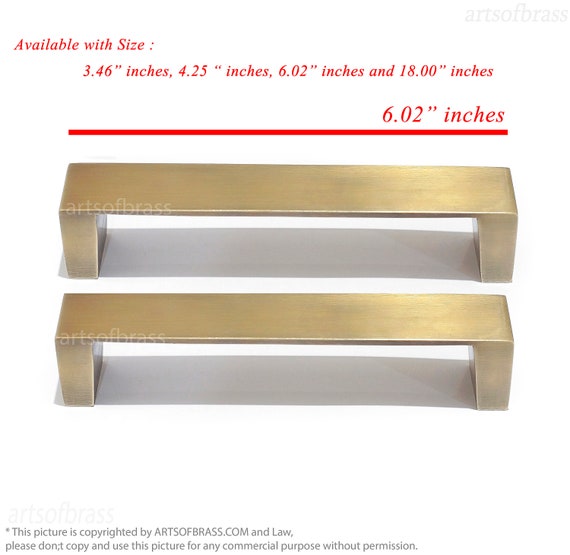 6.02" inches set of 2 Vintage Solid Brass Art Deco Drawer pulls knobs, Cabinet Handles, Kitchen Cupboard Door Pulls