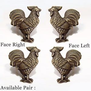2 paar/4 stuks vintage haan antieke kastdeur messing knop ladetrekker