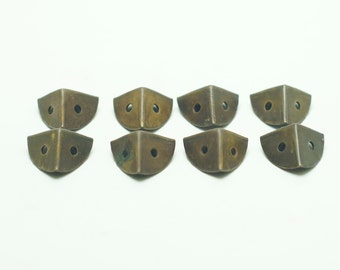 1,6 cm Zoll Lot von 8 Stück Kleine Retro Tisch Box Schrank Kantenschutz Massiv Messing Eckenschutz T007