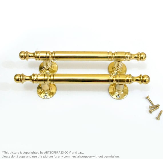 5.51" inches 2 pcs Vintage Western Solid Brass with GOLD Finishing Cabinet Drawer Door Handle Pulls C003