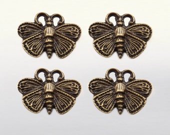 Lot of 4 pcs Vintage WASP BEE Antique Cabinet Door Solid Brass Pull KNOB Drawer