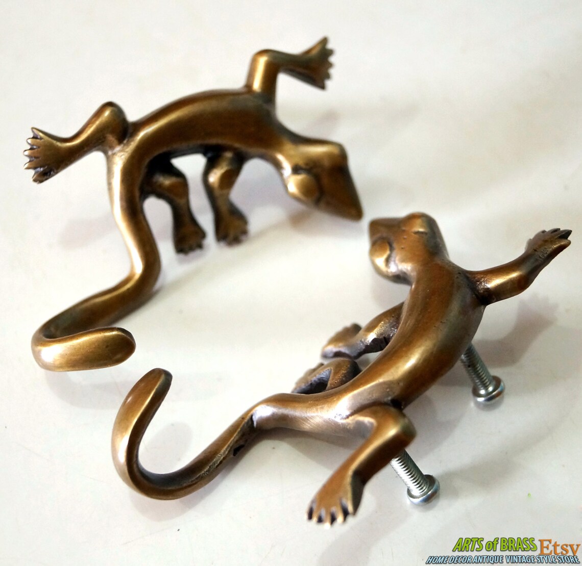 Pair / 2 Pcs Antique LIZARD GECKO STRONG Vintage Wall Coat Hat - Etsy