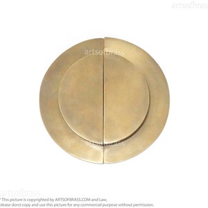 5.60" inches Retro Solid Brass Round Main Door Pulls Western Vintage handles Pull