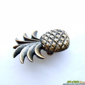 Lot of 2 pcs Antique PINEAPPLE Fruits Cabinet Solid Brass Drawer Handle Knob Pull image 3